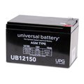 Upg Sealed Lead Acid Battery, 12 V, 15Ah, UB12150, F2 Faston Tab Terminal, AGM Type 40672